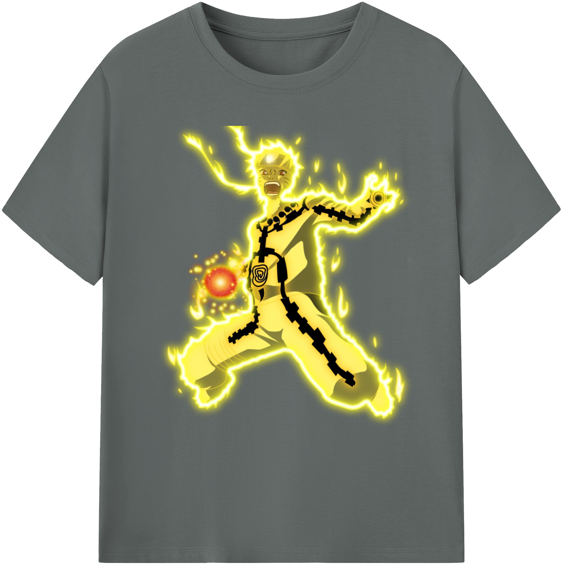 （画像用） NARUTO -ナルト- うずまき ナルト Uzumaki Naruto 綿100％ メンズ半袖Tシャツ｜肌触りやわらか＆通気性